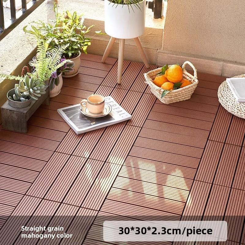Costoffs Acacia Wood Interlocking Flooring Tiles Deck Tiles, Pack of 10/27, Water-Resistant & Non-Slip for Indoor/Outdoor