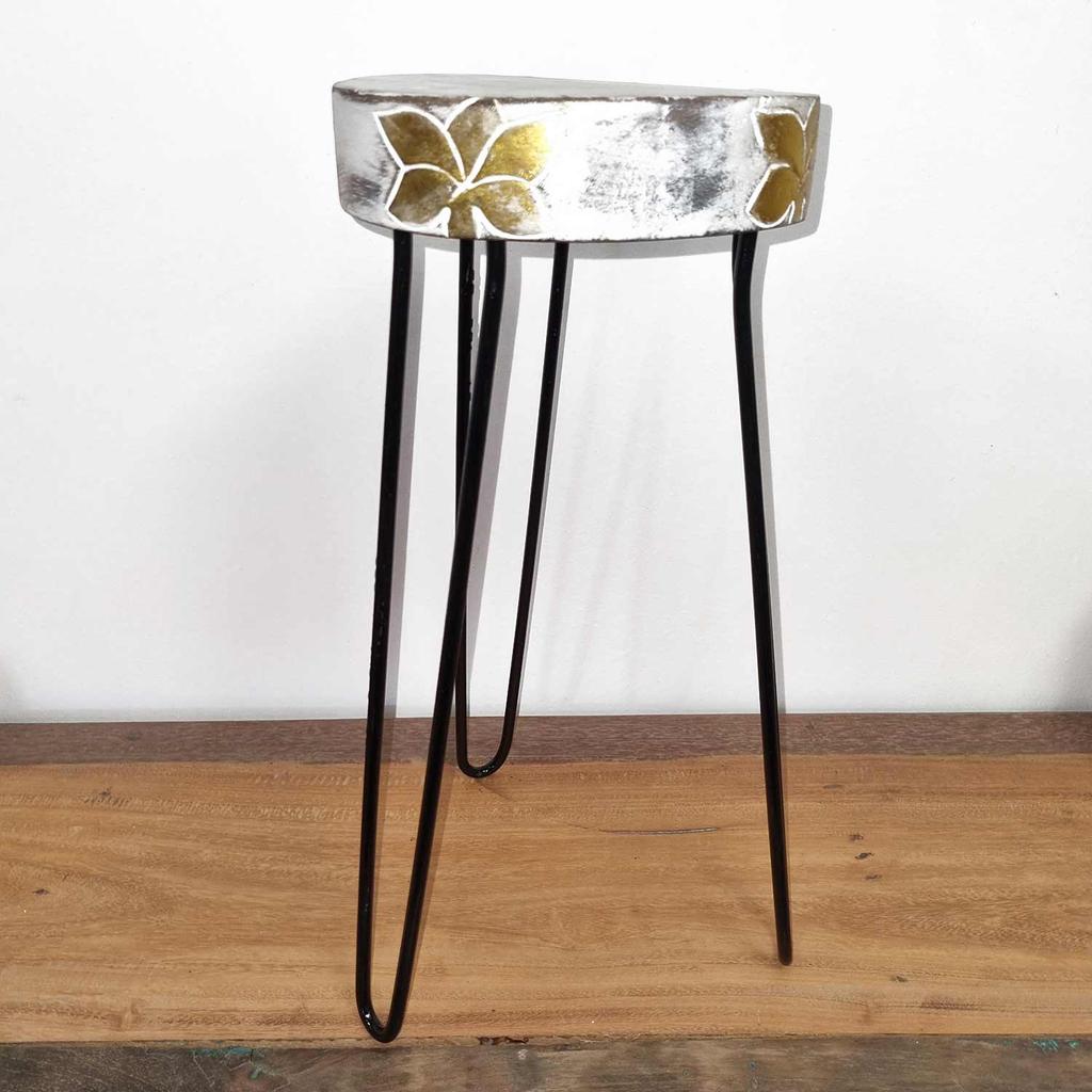 Plant Stand Whitewash Albasia Wood