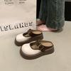 Soft Leather Platform Half Slippers Women's Wear New Spring and Autumn Mary Jane Women's Shoes Small Leather Shoes Women's Single Shoes