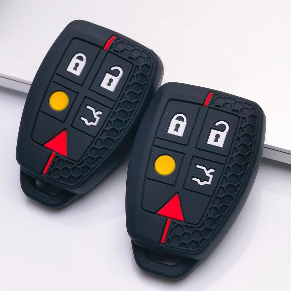 Silicone Key Fob Cover Compatible with Volvo XC90 XC70 XC60 S80 S60 V70 V50 C30 This Soft Protective Key Case Fits 5 Button Smart Remote Keys It