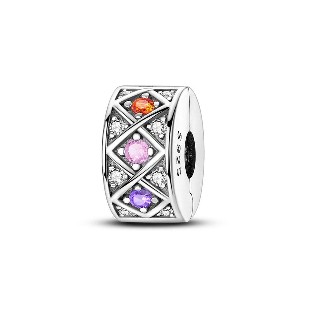 Nouveau Clip en Cuivre Perle Ajustement Bracelet Original Femme Diy Fine Pendentif Bijoux Papillon Croix Lune Étoile Trèfle Charme Amulette Cadeau