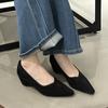 French temperament black single shoes women's shoes 2025 new spring and autumn winter pointed high heels