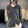 Women's Fashionable Pure Wool Cashmere Hoodie Cardigan - Autumn/Winter Knitwear Long Sleeve Loose Sweater.