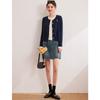 Bailuyu Women's Colorblock Faux Two-Piece Cable Knit Cardigan