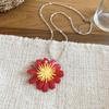 Dopamine color daisy pearl necklace seaside vacation summer collarbone chain sweet simple versatile sweater chain women