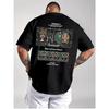 Men's Heavyweight 100% Cotton T-Shirt - Back Print Urban Graphic Tee, Round Neck Casual Shirt for Everyday & Formal Outfits - Breathable Summer Top