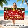 Christmas Theme Quick Dry Beach Towel Custom Name Text Print Large Sand Resistant Towel Beach Vacation