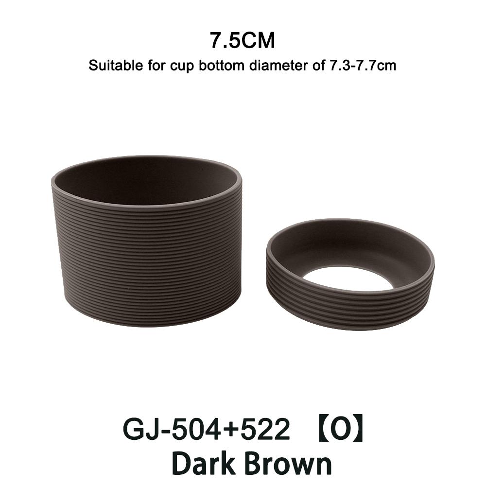 2Pc/Set 7.5cm 15 Colour Threaded Soft Silicone Cup Sleeve And Bottom Suit Heat Insulated Anti Slip Good Toughnes Odorless