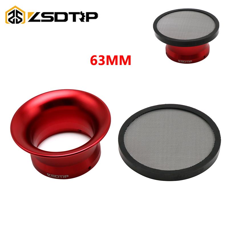 ZSDTRP 63mm Motorcycle Carburetor Air Filter Interface Wind Cup Horn Velocity Stack with Mesh Net for PWM PWK 34 36 38 40 42mm