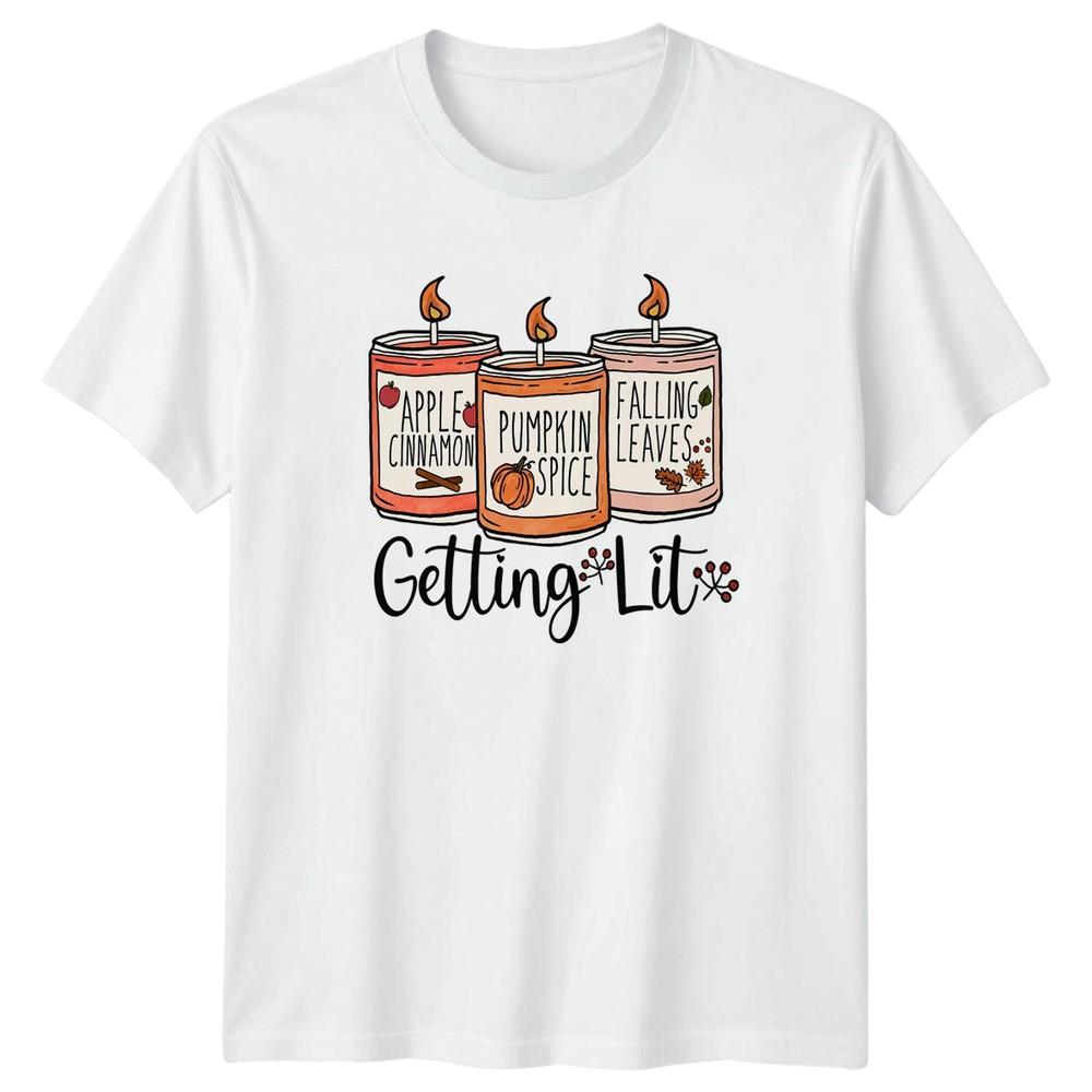 Getting Lit Apple Cinnamon Pumpkin Unisexs TShirt Candle Lover Autumn S
