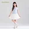 Girls' Lyocell Linen Cool-Feel Bowknot Short Sleeve T-shirt