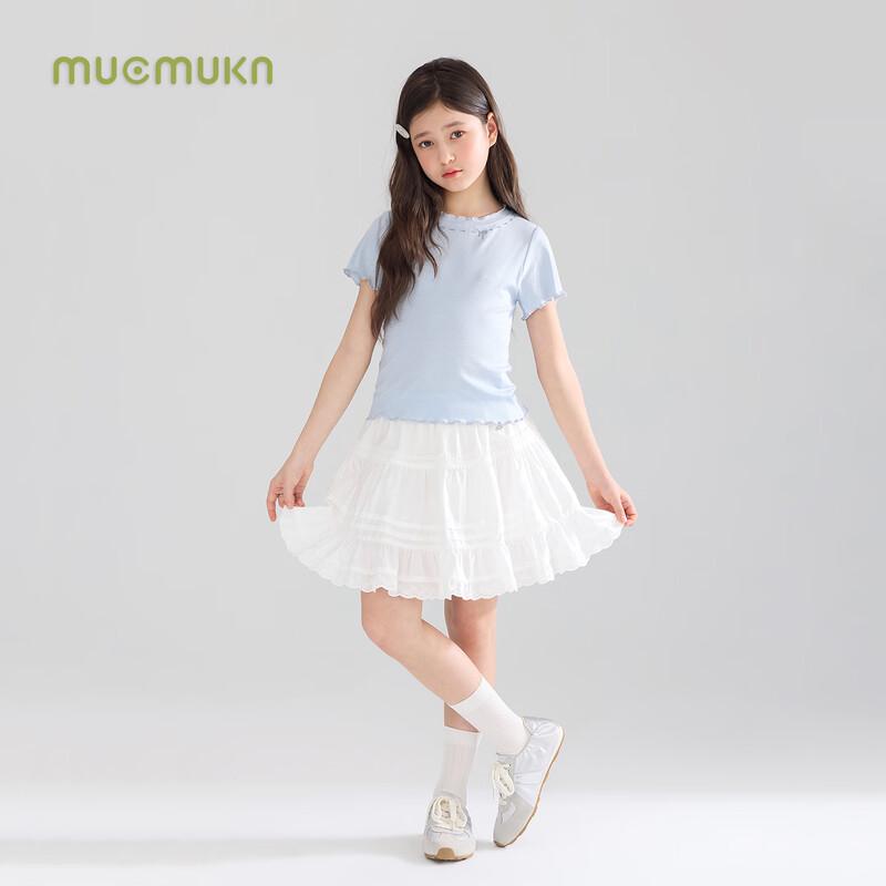 Girls' Lyocell Linen Cool-Feel Bowknot Short Sleeve T-shirt