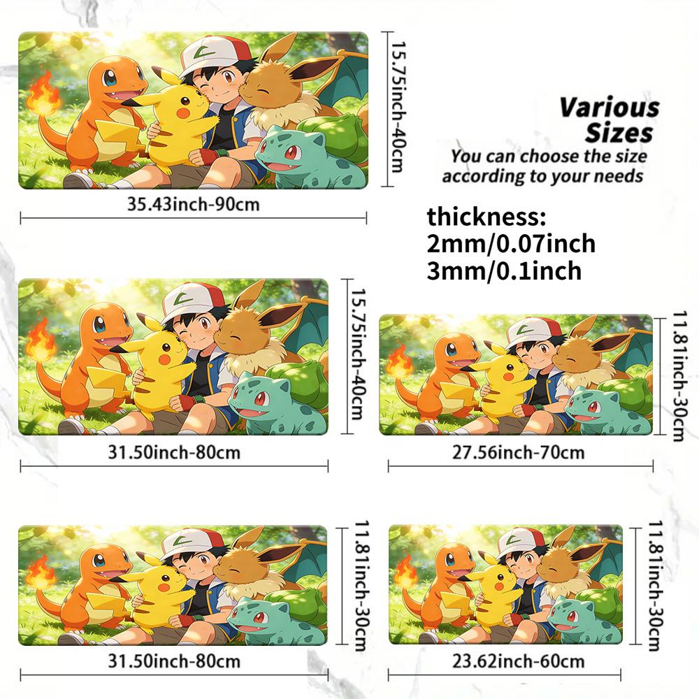 Cute Kanto Starters Anime Gaming Mouse Pad NonSlip Desk Mat 30x80x0.2cm