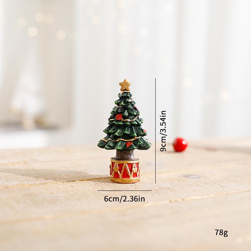 

European Style Mini Christmas Tree Resin Ornament – Desktop Party Decoration