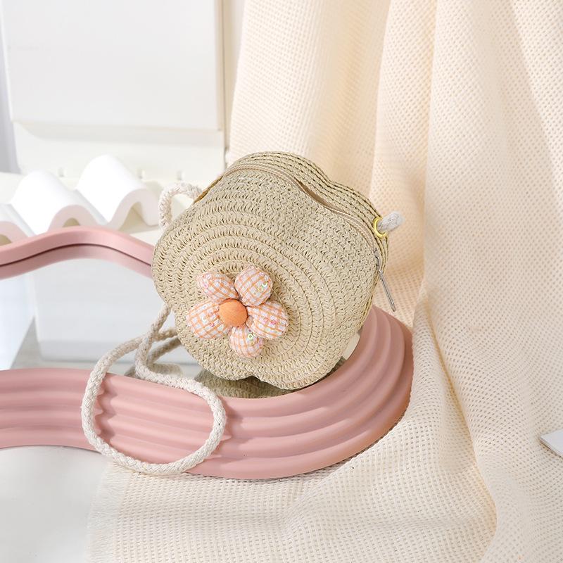 Süße florale Sommer-Strohhut-gewebte Crossbody-Mini-Tasche 2025