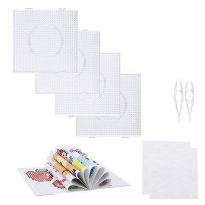 Vytung 4 Piezas Placas para Beads de 5 mm con 130 Pinzas y Plancha Accesorios Grandes Transparentes para Beads Perler Diseños Termoadhesivos, Papel,