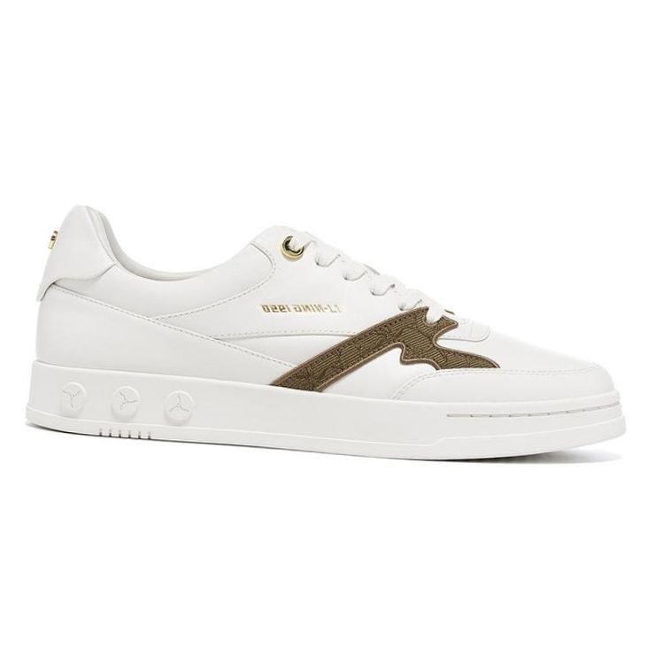 Li-Ning 1990 Rebound Shock Absorption Low-Top Sneakers Men Sneakers White Brown ALHT065-3