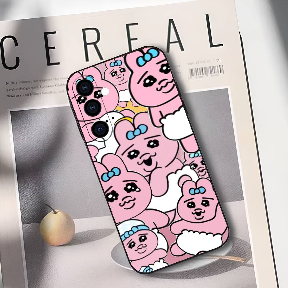 Cartoon O-Opanchu Usagi Phone Case For Samsung Galaxy A73,A72,A71,A70,A53,A52,A51,Soft Silicone Black Cover
