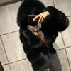 VAYLA Herbstlicher, flauschiger Kunstpelzmantel für Damen, flauschiger Kapuzenmantel, gerader Schnitt, kurze Winterpelzjacke, modische Streetwear, neu