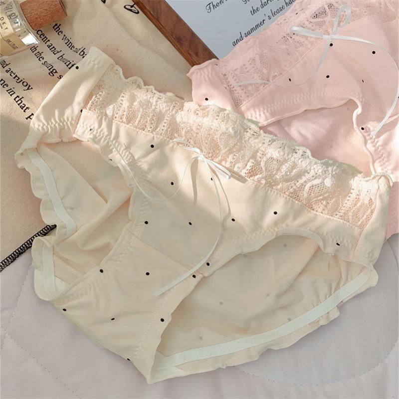 Cloud Man Rose: Women's Cute Lace Mid-Waist Panties with Cotton Crotch - 2025 Edition