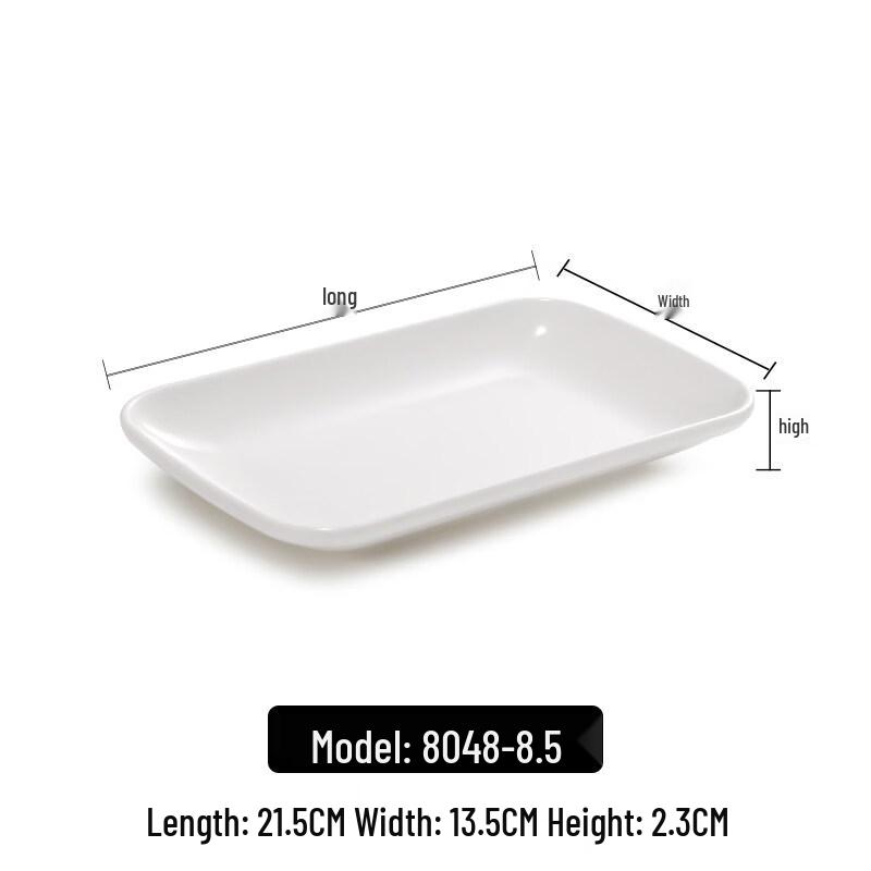 White Rectangular Melamine Divided Plate