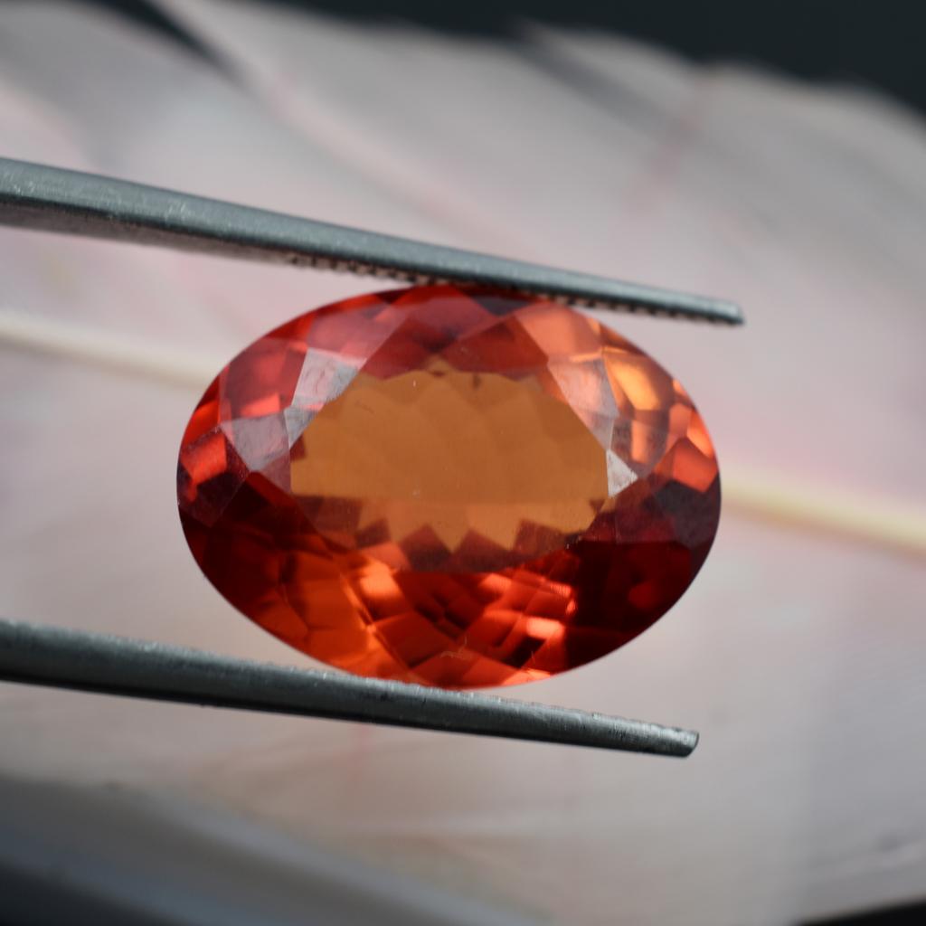 Natural Orange Sapphire 10.85ct Oval Cut Flawless Certified Loose Gemstone