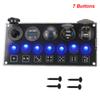 24V 12V Switch Panel For Boat Truck RV Rocker Toggle Car Lights 5/7 Buttons Cigar Lighter Adapter USB Chargers QC 3.0 PD Socket