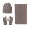 Knitted hat Winter men's double-layer knitted wool hat Knitted outdoor cold-proof hat Scarf gloves three-piece set