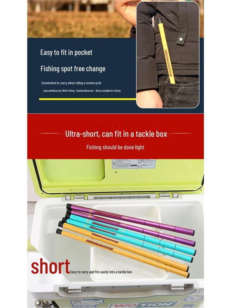 Çocuklar İçin Ultra İnce Mini Olta Kamışı - Küçük Balıklar ve Karidesler İçin Mükemmel