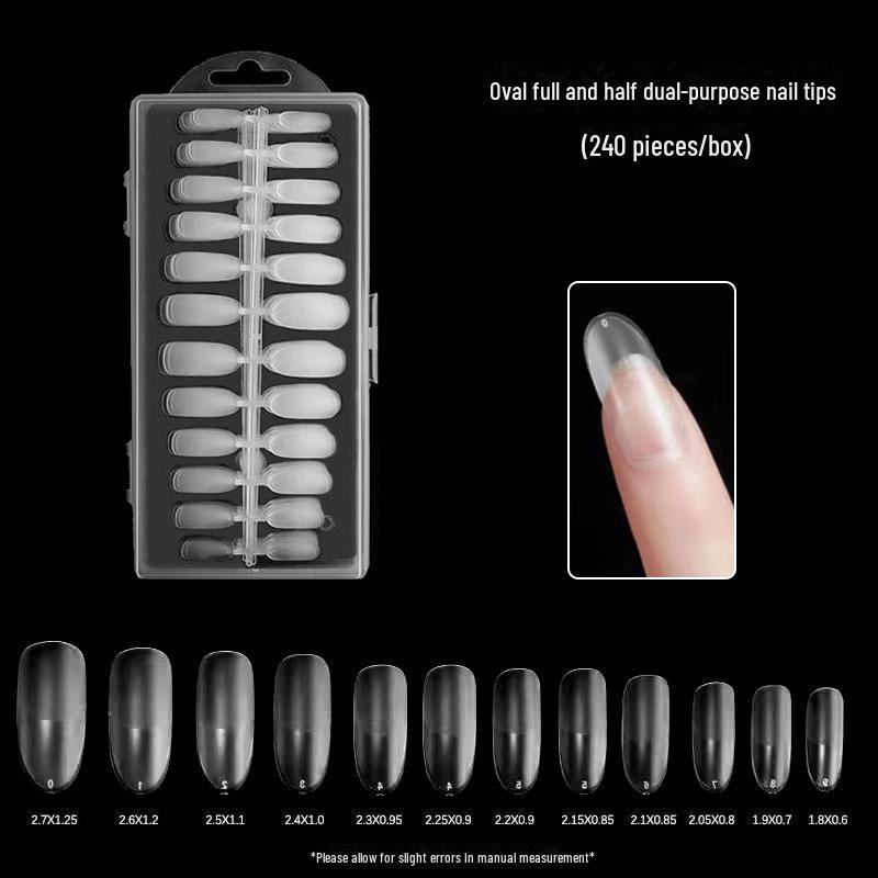 Nail Art Seamless Almond Water Drop Dual-Purpose Extensions - 240 Half-Matte Pieces