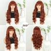 XINRAN Synthetic Long Natural Wave Wigs With Bangs Wigs Hair Heat Resistant Fiber For Women Daily Cosplay