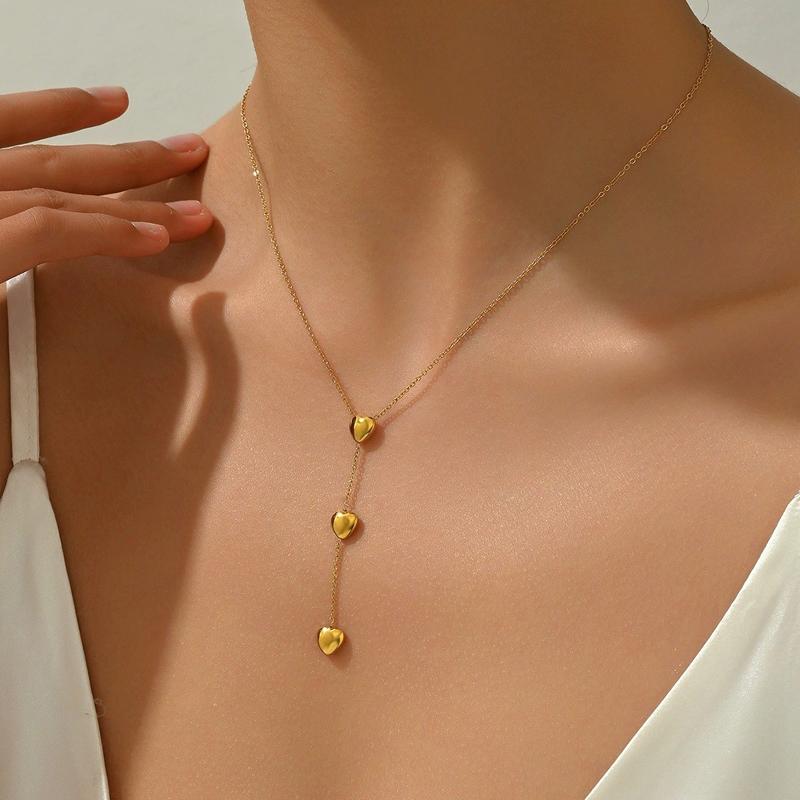 Vintage Stainless Steel Shell Starfish Pendant Necklace for Women Elegant Imitation Pearl Double Layered Clavicle Chain Jewelry