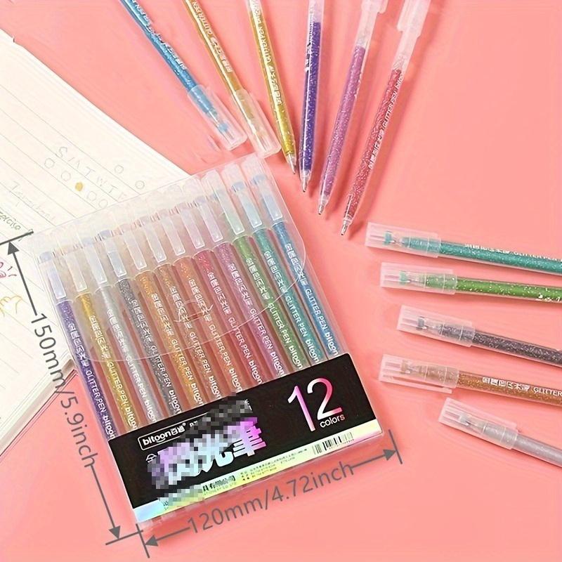 12pcs/set Sparkle and Shine with This Glitter Pen Set - Perfect for Coloring, Drawing, Doodling, and More!