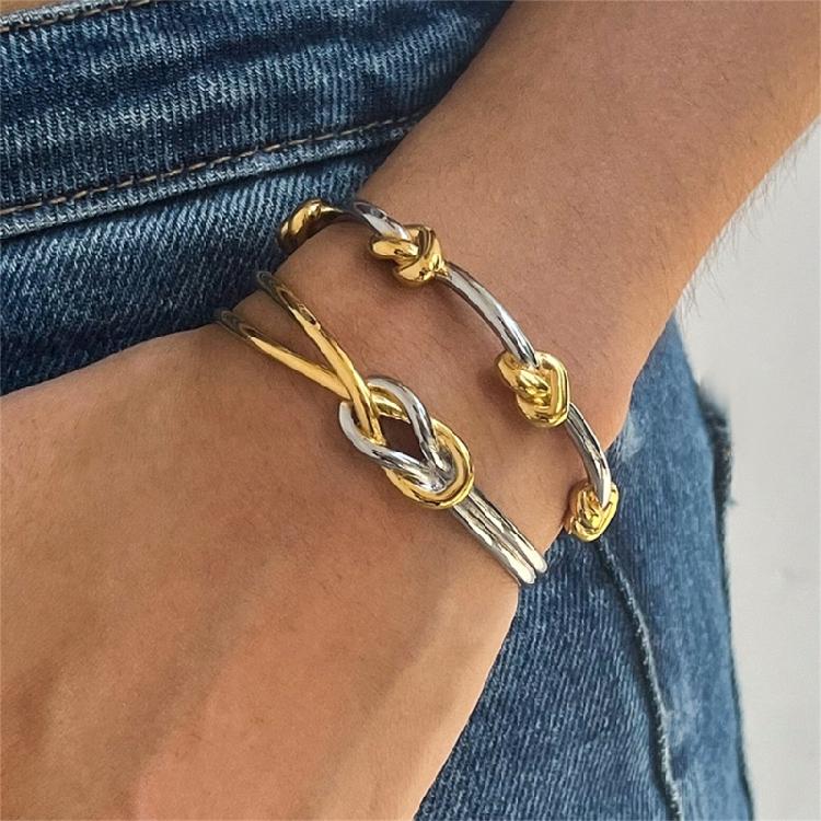 Moderne Edelstahl-Knoten-Armbandkette Verstellbarer Handgelenkschmuck Für Beide Geschlechter Stilvolles Design