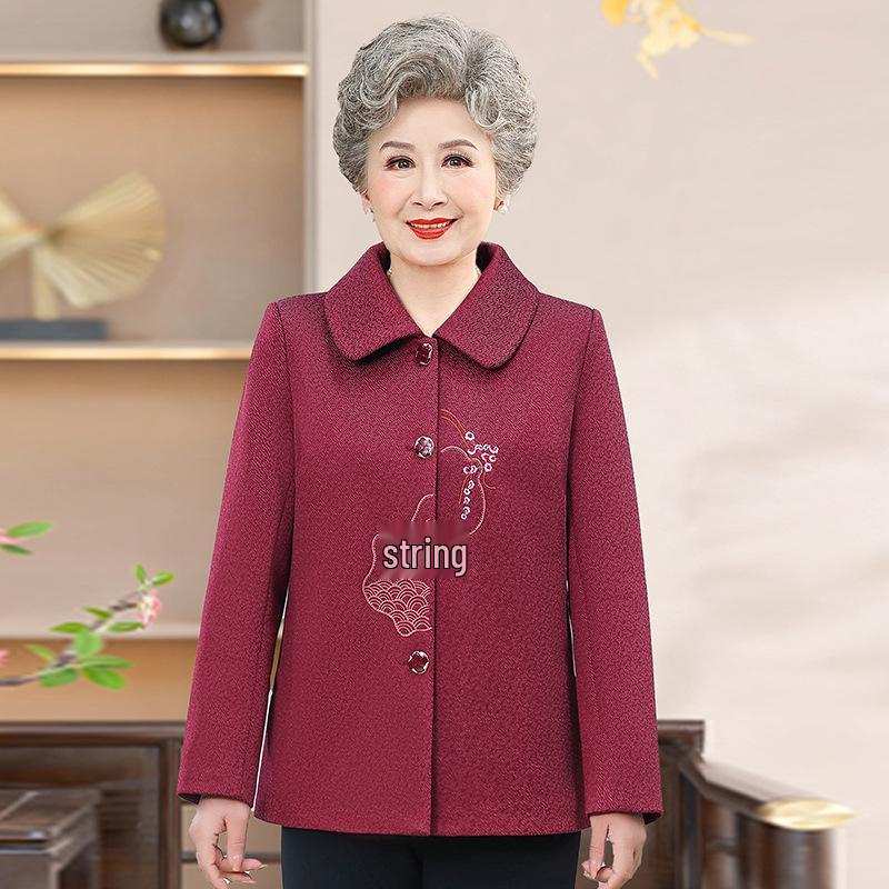 2026 New Spring Women s Outerwear - Grandma s Stylish Top for Elderly Women 5XL (73-78kg) красный