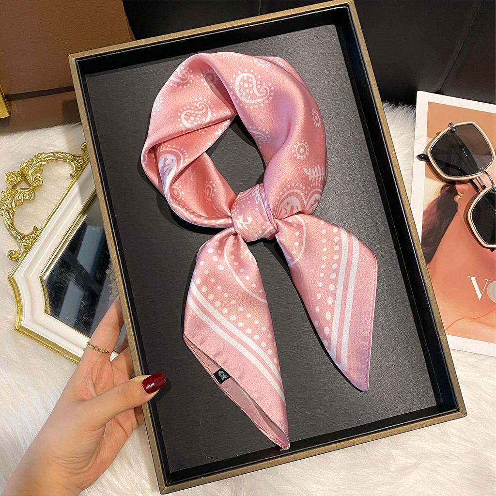 70x70cm Women Scarf Silk Feeling Hair Neck Square Brand Office Bandanna Muffler Waiter Flight Attendants Handkerchief Wrap