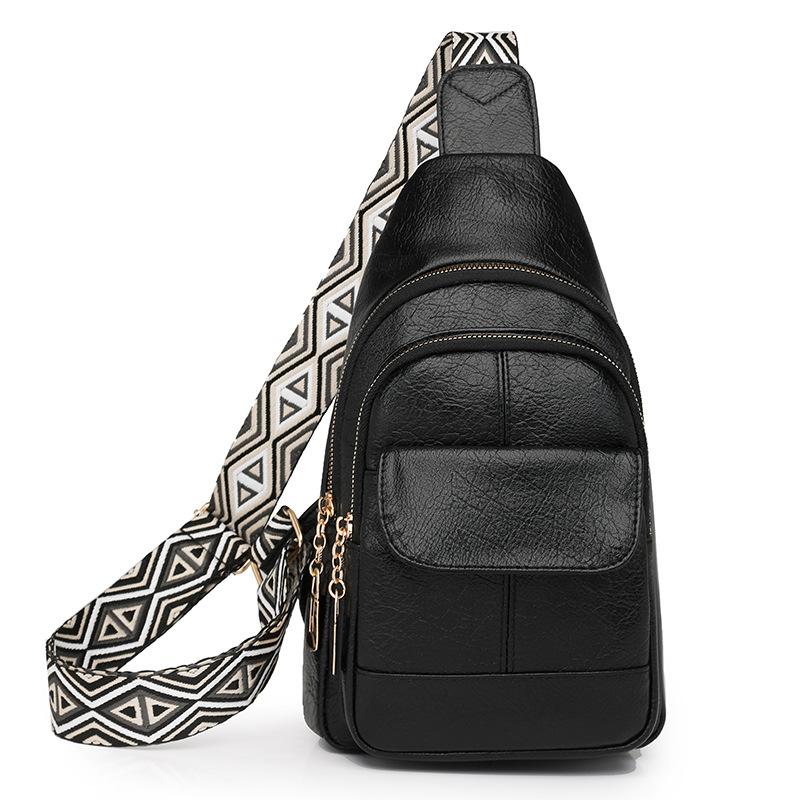 

Женская нагрудная сумка, винтажная сумка через плечо, женская сумка через плечо большой емкости чёрный