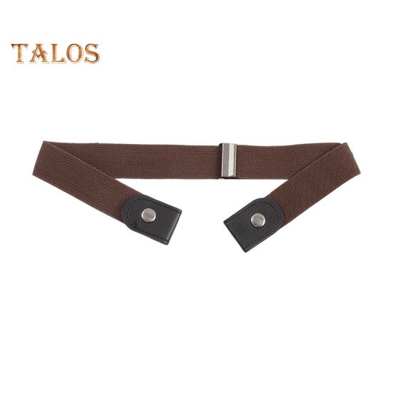 Canvas Lazy Belt Elastic Rubber Band Visible Snap Button Adjustable Slide Buckle Waistband Jeans Pants Accessories