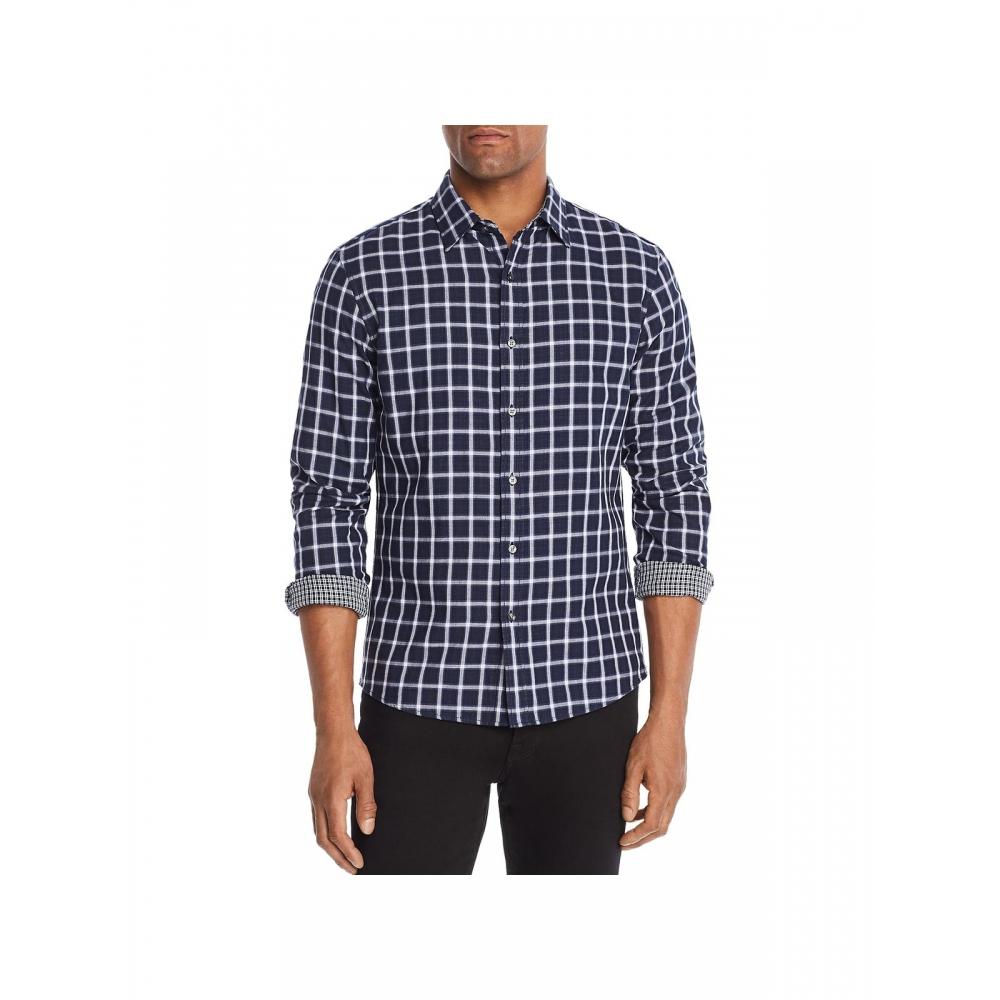 

Michael Kors Nate Mens Cotton Plaid Button-Down Shirt