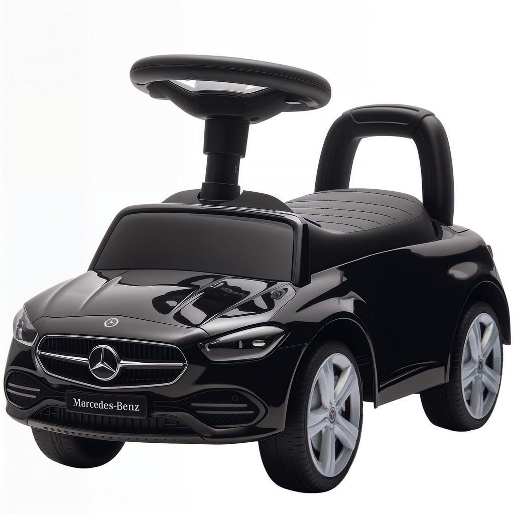 Official Mercedes-Benz Ride On Car, Foot To Floor Sliding Walker with Horn, Engine Sounds and Under-Seat Storage, Black