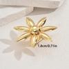 2025 new fashion women's ring geometric flower 14k electroplating design open ring high-end jewelry women