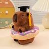 12cm Cartoon Spaß Abschlusskappe Capybara Plüschtier Anhänger Schwimmring Arzthut Frosch Capybara Plüschspielzeug Heimdekoration Geschenk für Kind