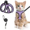 Harnais et Laisse Réglables pour Chat pour la Promenade - Harnais Gilet Anti-Évasion pour Chaton avec Maille Douce Réfléchissante pour Chiot Extérieur