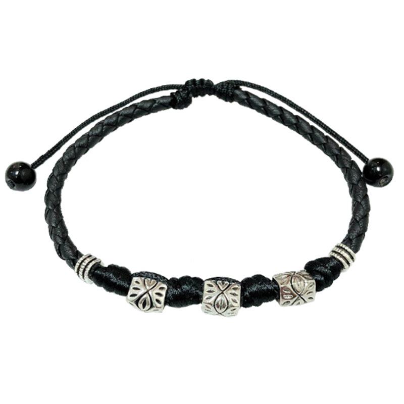 2024 Korean Style Casual Leather Rope Anklets for Couples - Handmade Foot Jewelry for Men & Women