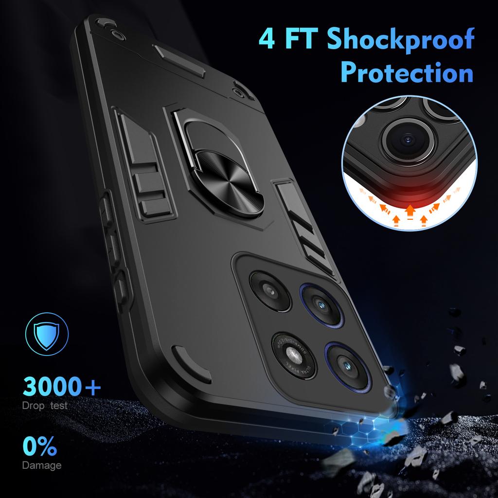 Custodia Grado Militare per Motorola Moto G56 G86 5G G06 Copertura Protettiva Antiurto Supporto ad Anello Supporto Custodie