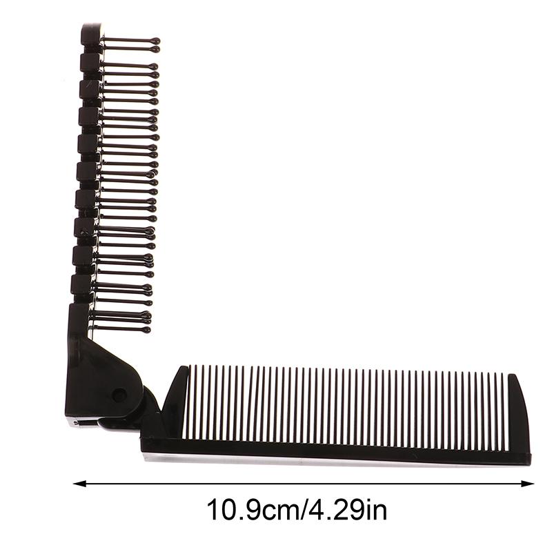 1Pc 2 In 1 Travel Portable  Hair Comb Folding Anti-Static Plastic Comb Hair Brush Compact Pocket Hair Comb