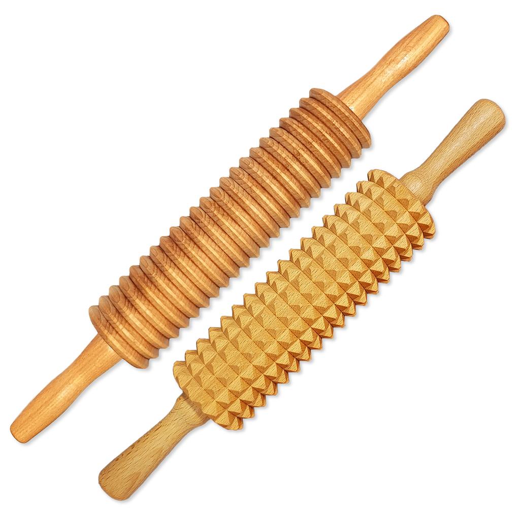 Wooden 2-in-1 SET MASSAGER FOR BODY MASSAGE MADEROTHERAPY CELLULITE GIFT