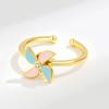 Fashionable Rotating Windmill Resin Open Index Ring For Women Elegant Temperament Adjustable Finger Jewelry