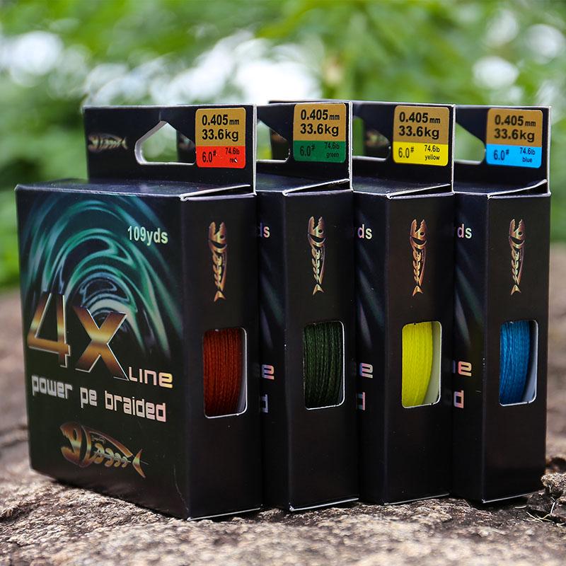 100 M Fishing Wire for All Fishing PE Braided Wire Fishing Line 4 Stands 10-80LB  for Carp Bass