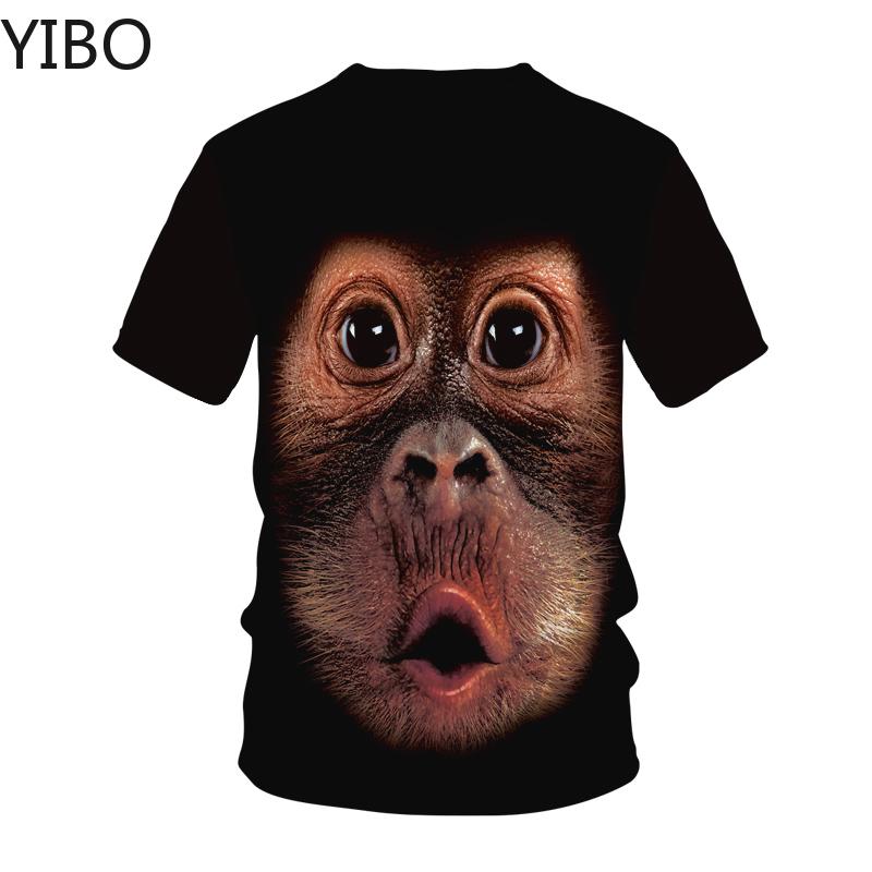 2020 Men's T-Shirts 3D Printed Animal Monkey Tshirt Short Sleeve Funny Design Casual Tops Tees Male Casual Streetwear